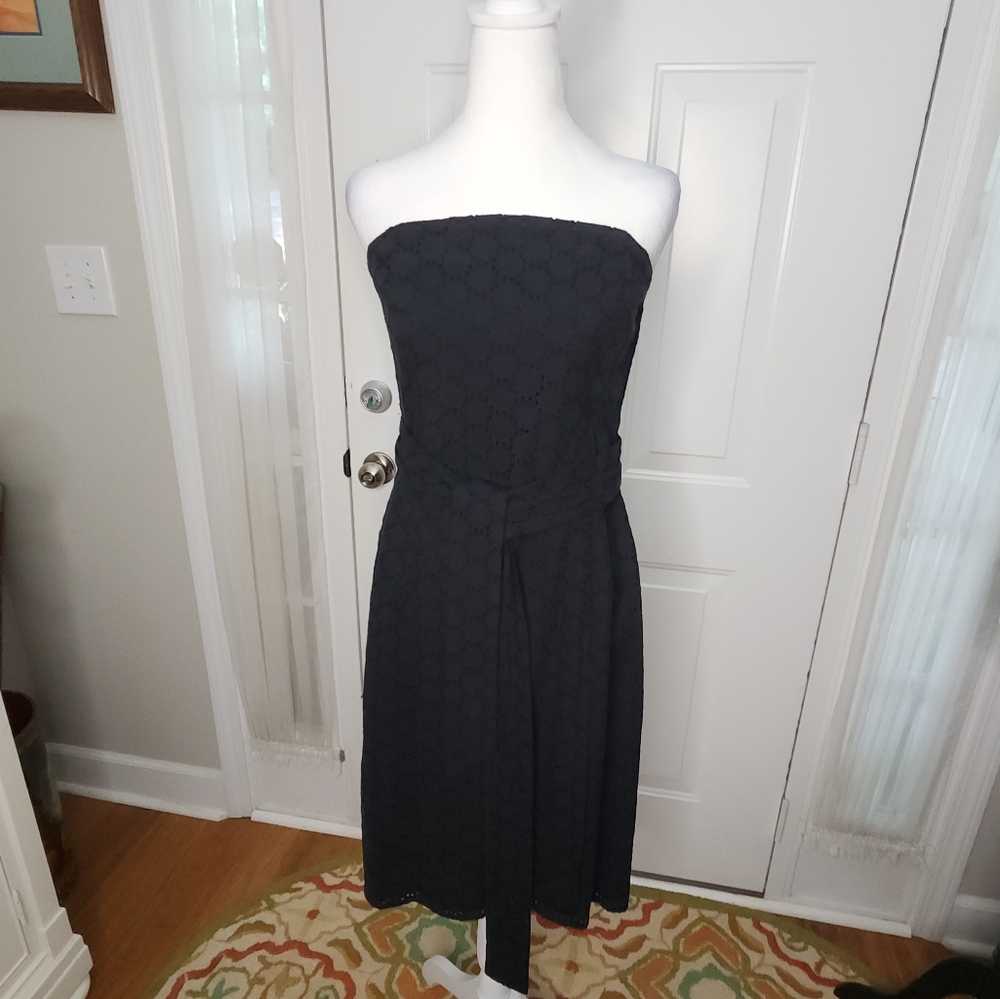 Bisou Bisou Black‎ Belted Strapless Dress Size 10